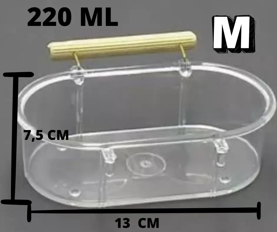 Banheira para Pássaros Cristal - Conforto e Higiene - Resistente em Acrílico | Caprili Shop - Limpeza - M / Uma unidade