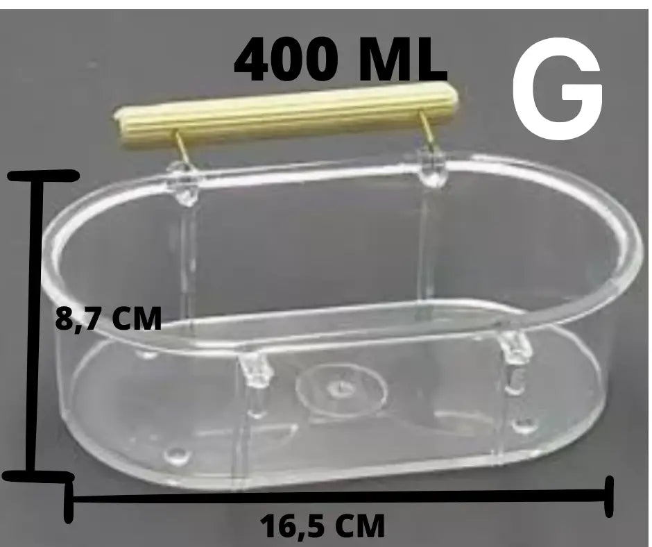 Banheira para Pássaros Cristal - Conforto e Higiene - Resistente em Acrílico | Caprili Shop - Limpeza - G / Uma unidade