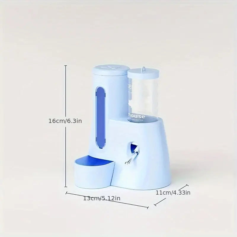 Bebedouro integrado para hamsters - Design em PVC | Caprili Inter - bebedouro roedores - Azul