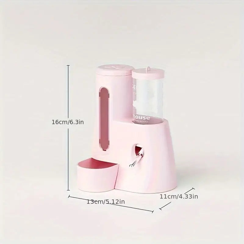 Bebedouro integrado para hamsters - Design em PVC | Caprili Inter - bebedouro roedores - Rosa
