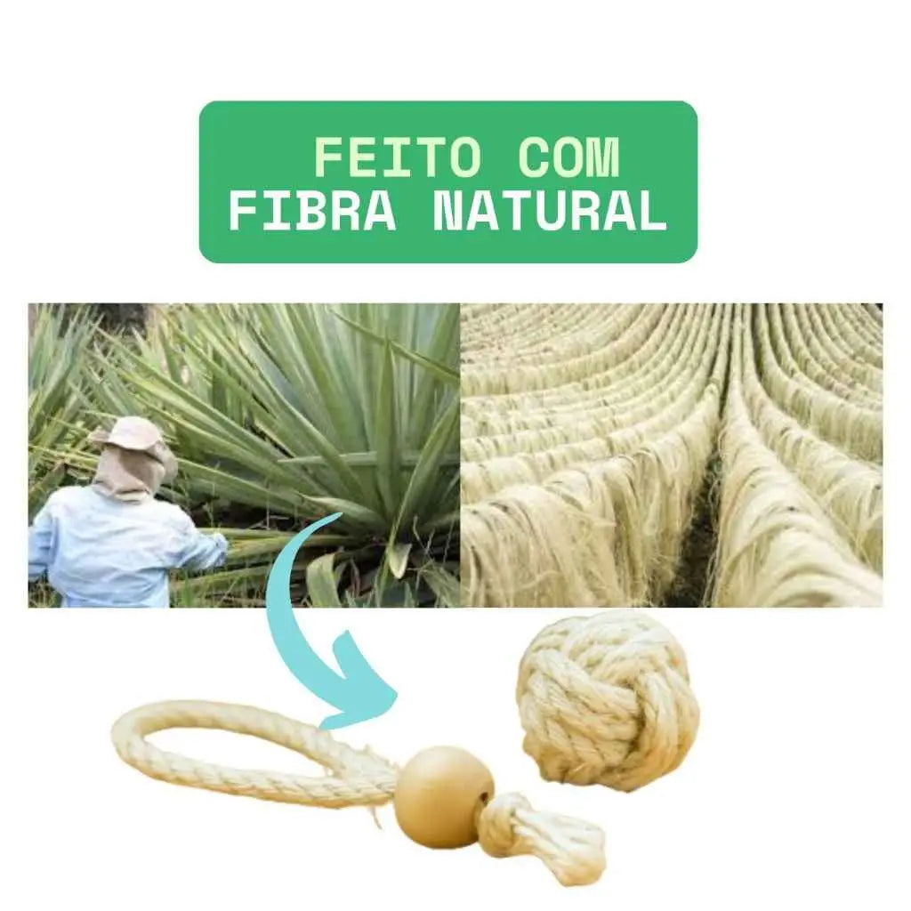 Brinquedo Para Coelhos Natural Sisal + Pinus | Desgaste Saudável Dentes Roedores | Caprioli Inter para roedores