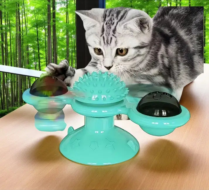 Brinquedo Giratório para Gatos - Design de Moinho Vento | Caprioli Inter - brinquedos gatos