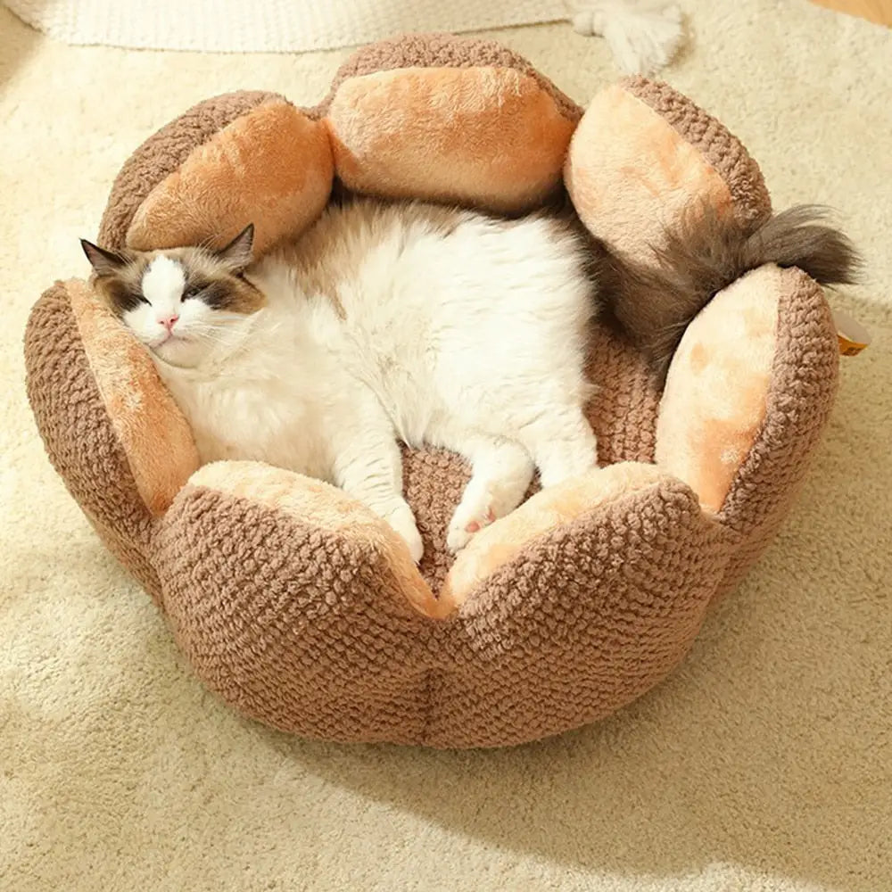 Cama Pet em Veludo Florzinha com Tamanho Variado e Frete Grátis | Caprioli Shop - Acessórios para Pets - Marrom / P