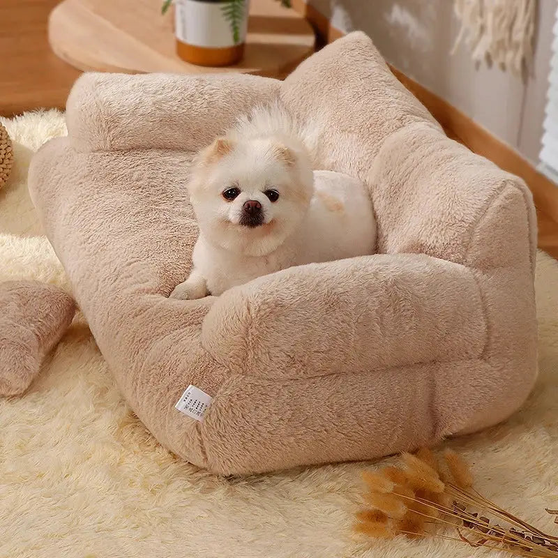 Cama sofá pet removível antiderrapante em coral | Caprioli Inter Caminha e casinha para Cachorro