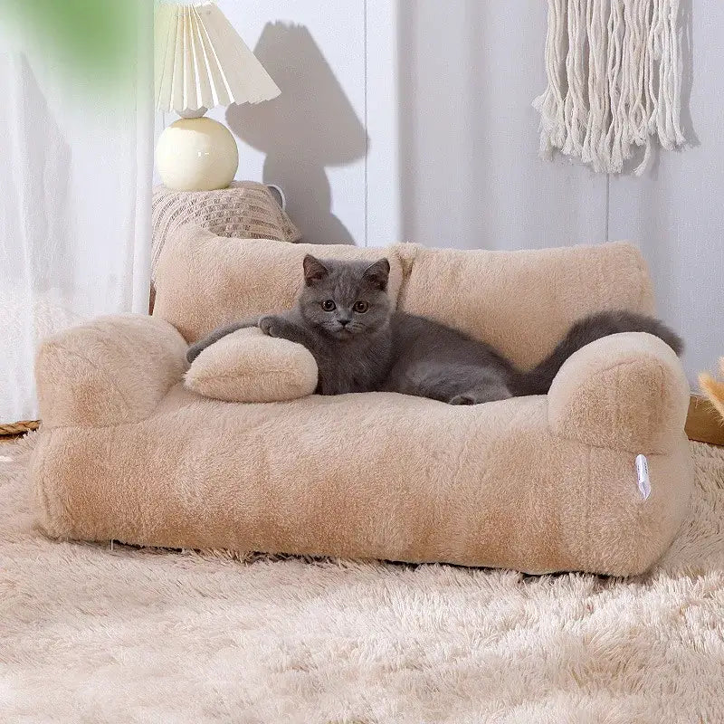 Cama sofá pet removível antiderrapante em coral | Caprioli Inter Caminha e casinha para Cachorro