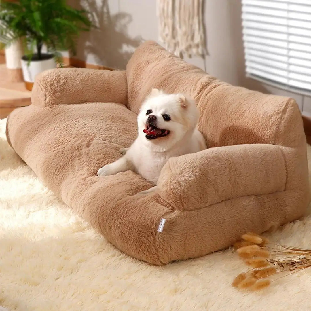 Cama sofá pet removível antiderrapante em coral | Caprioli Inter Caminha e casinha para Cachorro