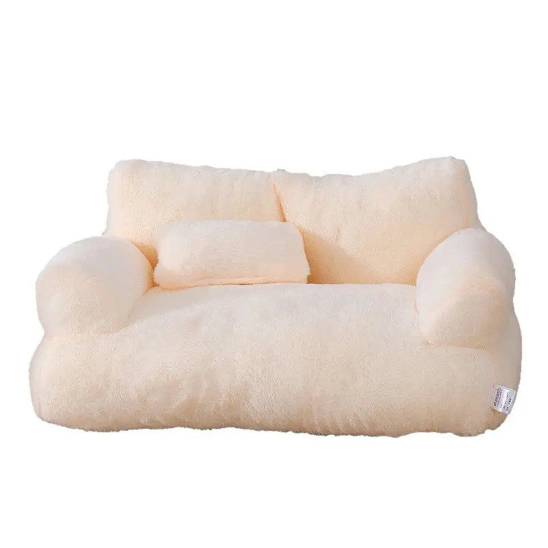 Cama sofá pet removível antiderrapante em coral | Caprioli Inter Caminha e casinha para Cachorro Bege claro / M