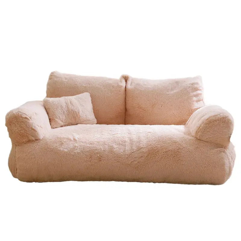 Cama sofá pet removível antiderrapante em coral | Caprioli Inter Caminha e casinha para Cachorro Cáqui / M 55x38x18cm