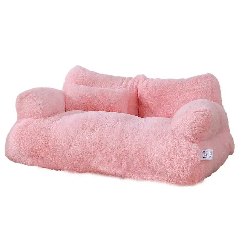 Cama sofá pet removível antiderrapante em coral | Caprioli Inter Caminha e casinha para Cachorro Rosa / M 55x38x18cm
