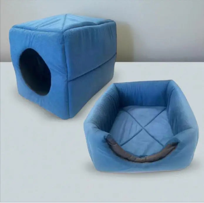 Caminha Pet Toca Iglu 2 em 1 Premium Cães | Caprioli Shop Acessórios para Pets SUEDE TOCA AZUL / P 30X38