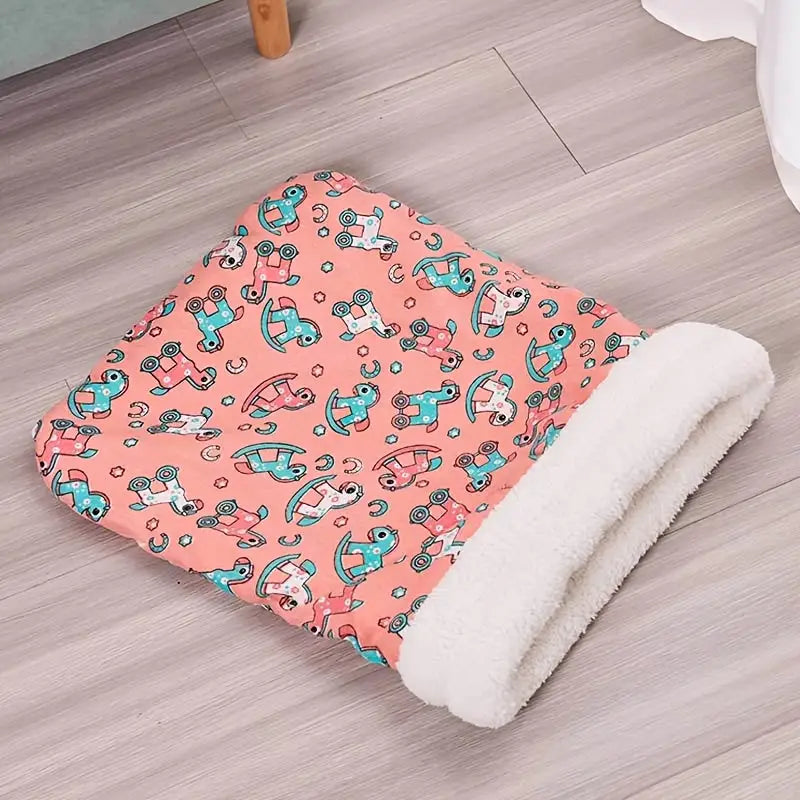 Caminha tipo Saco de dormir para Gatos | Caprioli Inter - caminhas e casinhas gatos - Cavalo Madeira Impresso / M