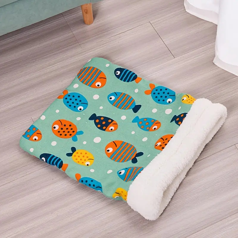 Caminha tipo Saco de dormir para Gatos | Caprioli Inter - caminhas e casinhas gatos - Peixe Impresso / M (recomendado