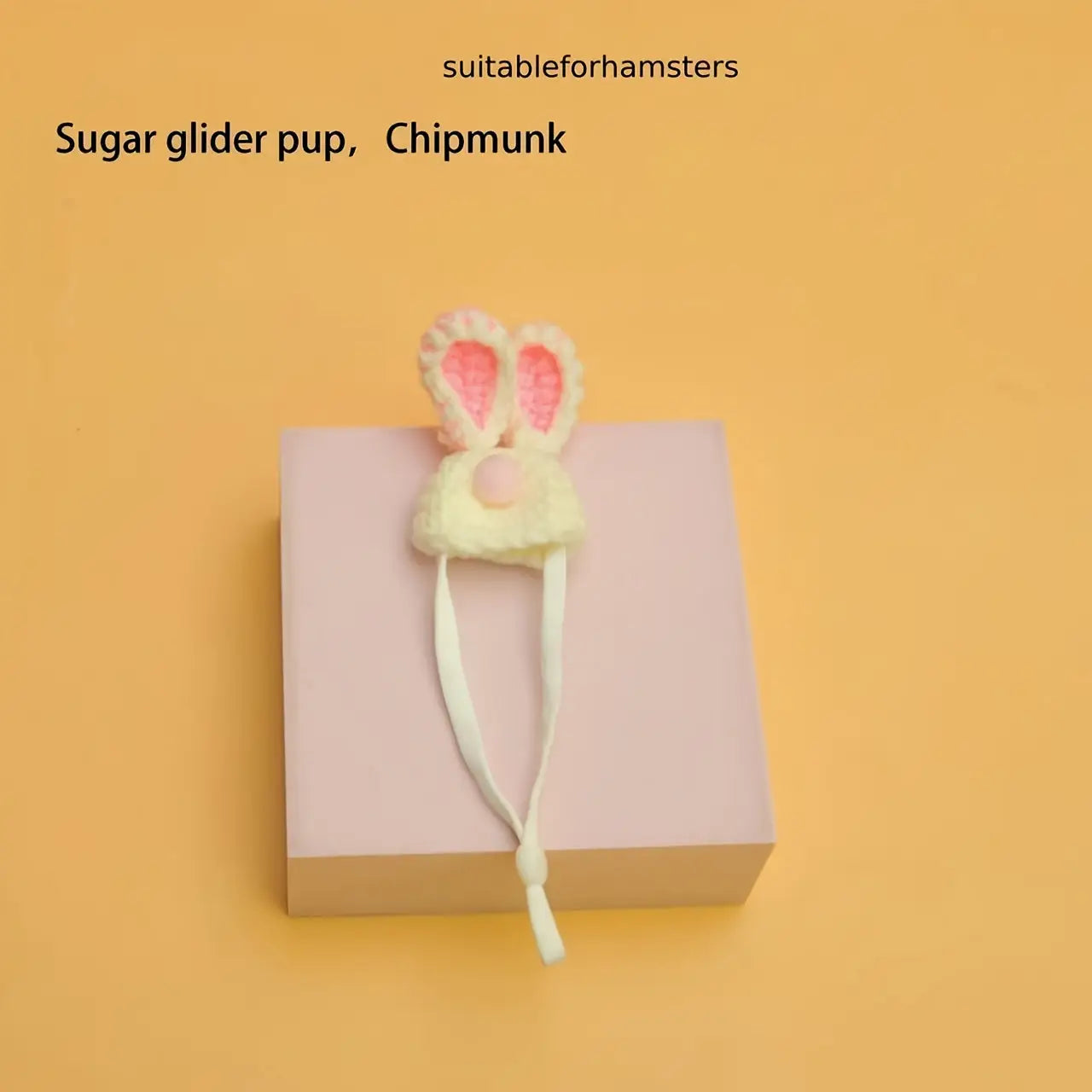 Chapéu de Tricô Mini para Hamster - Material Poliester | Caprili Inter - roupa e acessorio roedores - Orelhas De Coelho