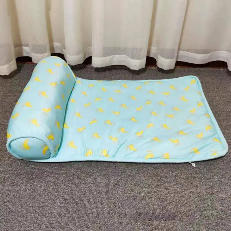 Colchão Gelado Antiderrapante para Pets com Travesseiro | Caprioli inter Caminha e casinha Cachorro Azul / M