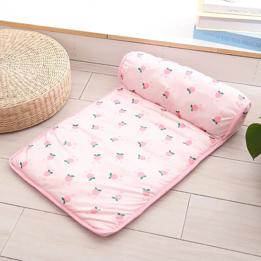 Colchão Gelado Antiderrapante para Pets com Travesseiro | Caprioli inter Caminha e casinha Cachorro Rosa / M