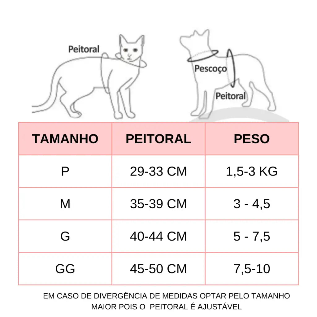 Coleira peitoral com guia para cães e gatos - Conforto segurança ajustável | Caprili Shop - Coleiras Guias Peitorais