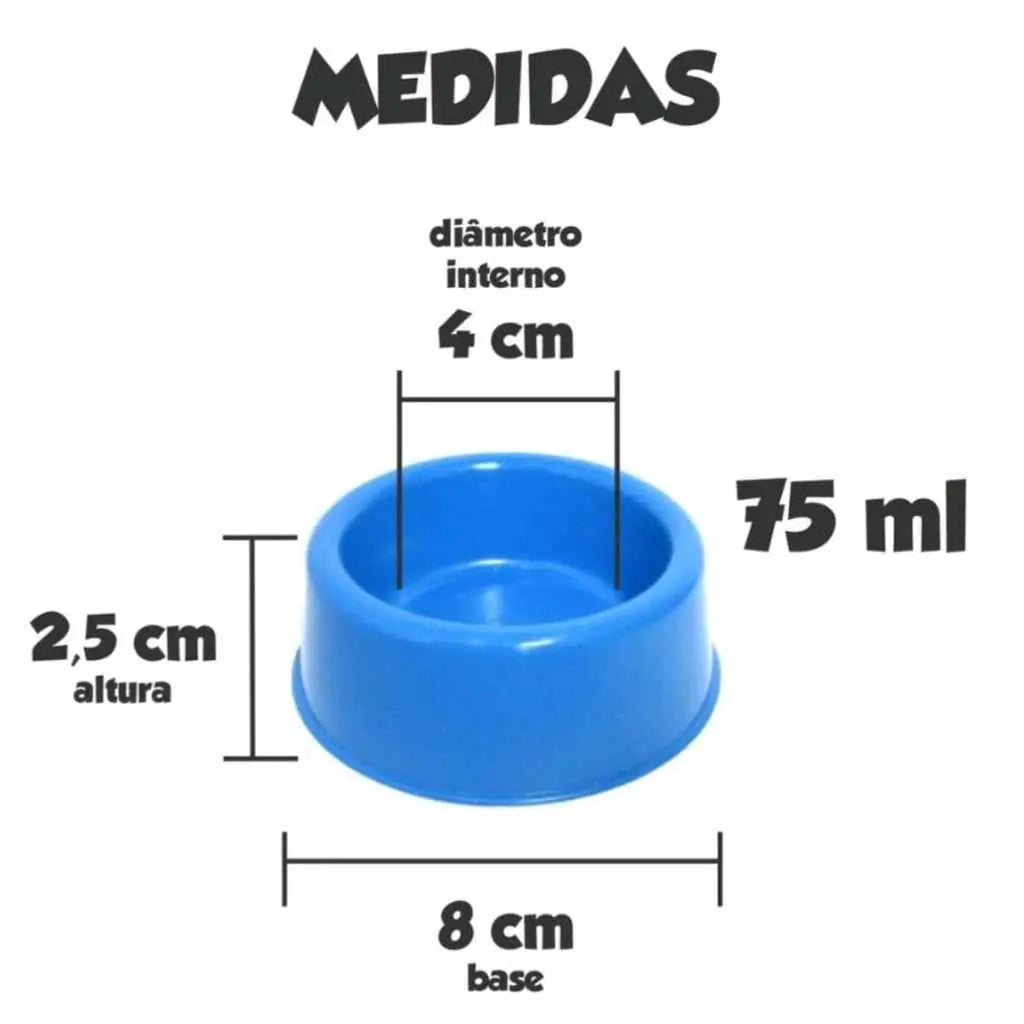 Comedouro Hamster Plástico Atóxico 75ml Fácil Higiene + Durável | Caprioli Shop para roedores