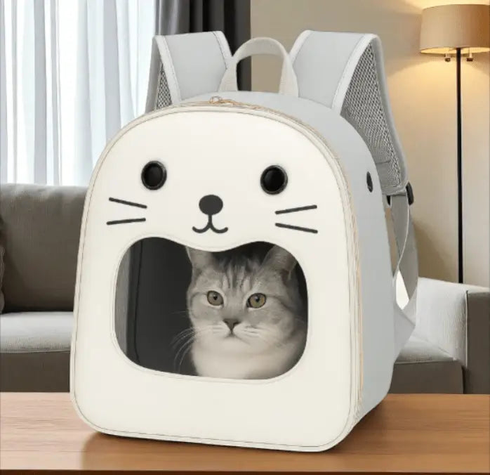 Mochila Transporte para Gato Vista Panorâmica Conforto e Estilo | Caprioli Shop transporte gatos Branco