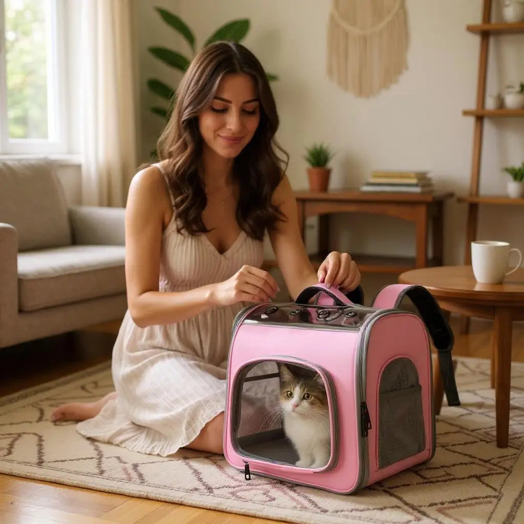 Mochila de Transporte para Gatos Conforto e Praticidade | Caprioli Shop transporte gatos