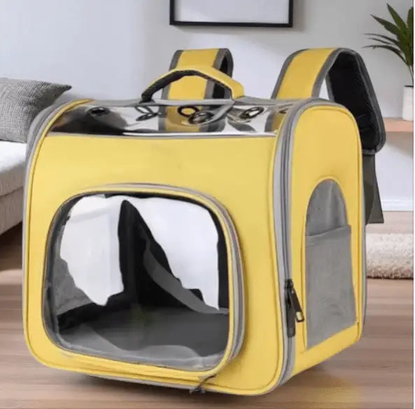 Mochila de Transporte para Gatos Conforto e Praticidade | Caprioli Shop transporte gatos Yellow