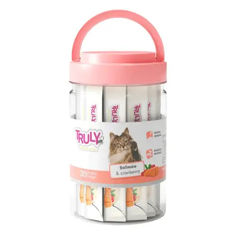 Petisco Cremoso para Gatos Hidratação e Sabor Irresistível | Caprioli Inter petisco gatos Salmão Cranberry