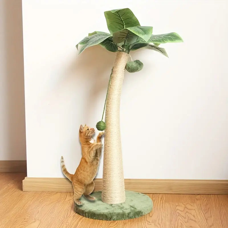 Poste de Arranhar para Gatos em Forma Folha Bananeira 80cm | Caprioli Inter Arranhadores gatos 35*35*80cm