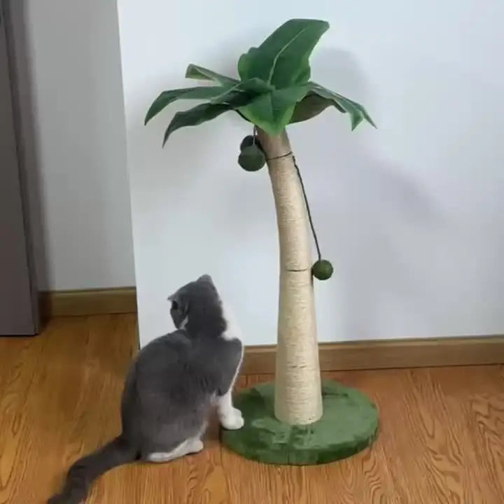 Poste de Arranhar para Gatos em Forma Folha Bananeira 80cm | Caprioli Inter Arranhadores gatos 35*35*80cm