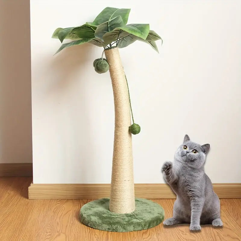 Poste de Arranhar para Gatos em Forma Folha Bananeira 80cm | Caprioli Inter Arranhadores gatos 35*35*80cm