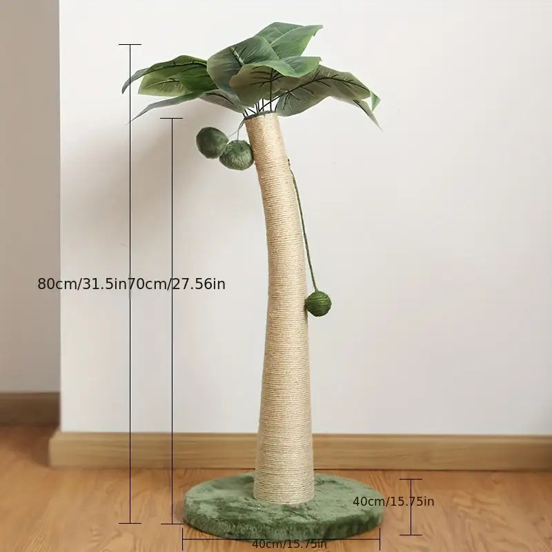 Poste de Arranhar para Gatos em Forma Folha Bananeira 80cm | Caprioli Inter Arranhadores gatos 35*35*80cm