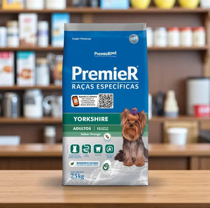 Premier Yorkshire Raças Específicas Cães Adultos 7,5 Kg - Alta Proteína e Saúde Ótima | Caprili Shop - Ração