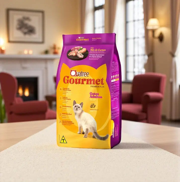 Quatree ração para gatos adultos - Nutrição completa e saúde bucal - 10,1 Kg | Caprili Shop - Ração Gatos