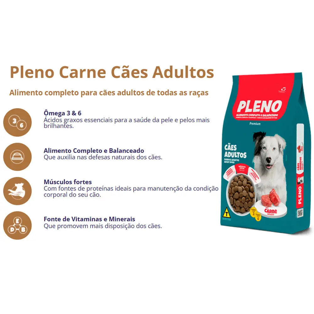 Ração ara Cães Adultos Pleno 15 Kg - Sabor Carne | Caprili Shop - Para Cachorro
