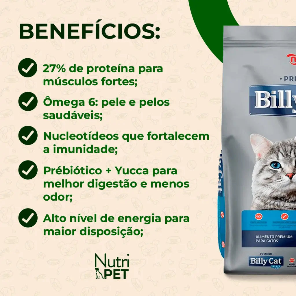 Ração Billy Cat Mix Gatos 7 Kg - Saúde e Nutrição Completa | Caprili Shop