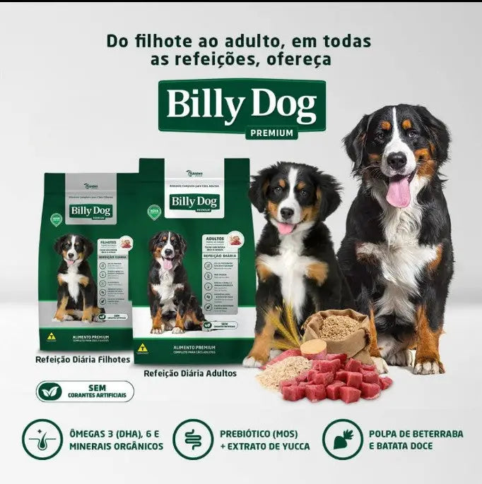 Ração Billy Dog Adulto 10Kg - 15Kg e 25Kg- Nutrientes Essenciais | Caprili Shop - Para Cachorro