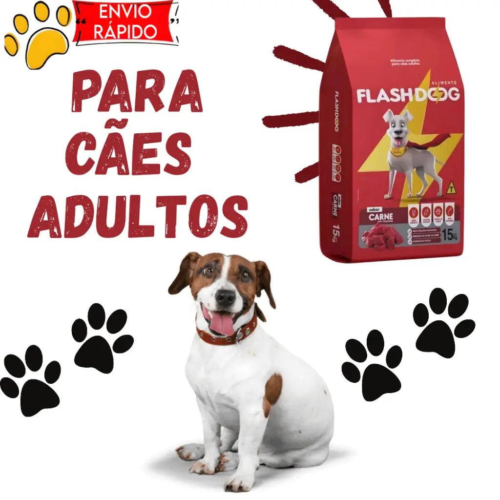 Ração para Cães Adultos FlashDog 15 Kg - Nutrição Balanceada | Caprili Shop - Para Cachorro