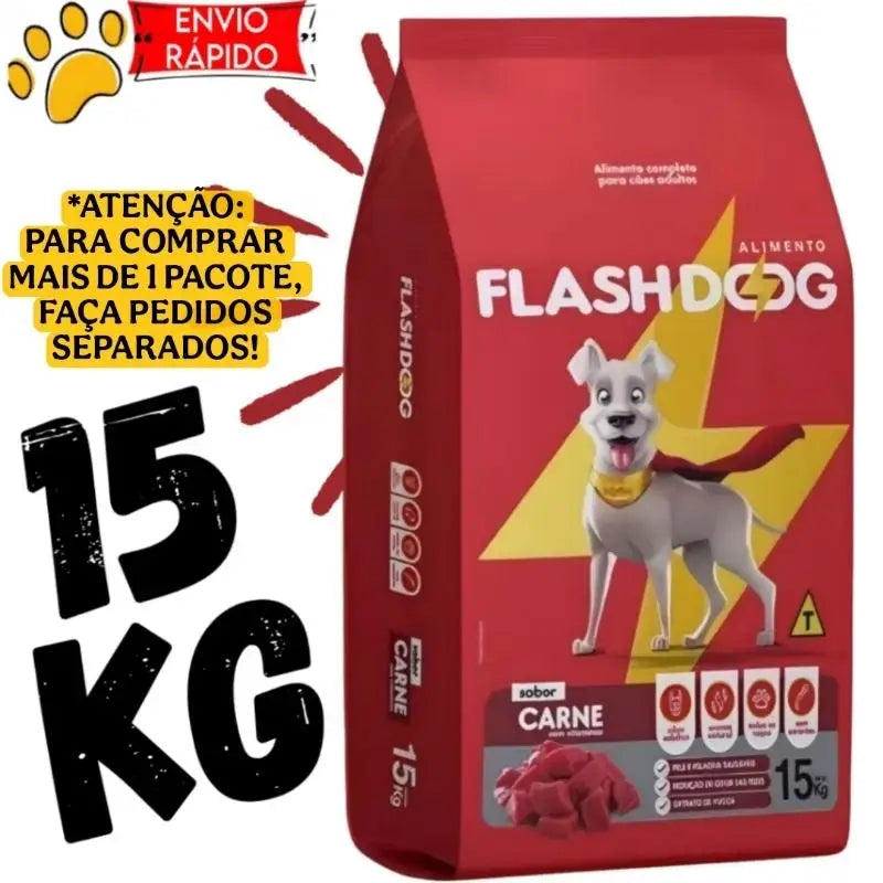 Ração para Cães Adultos FlashDog 15 Kg - Nutrição Balanceada | Caprili Shop - Para Cachorro