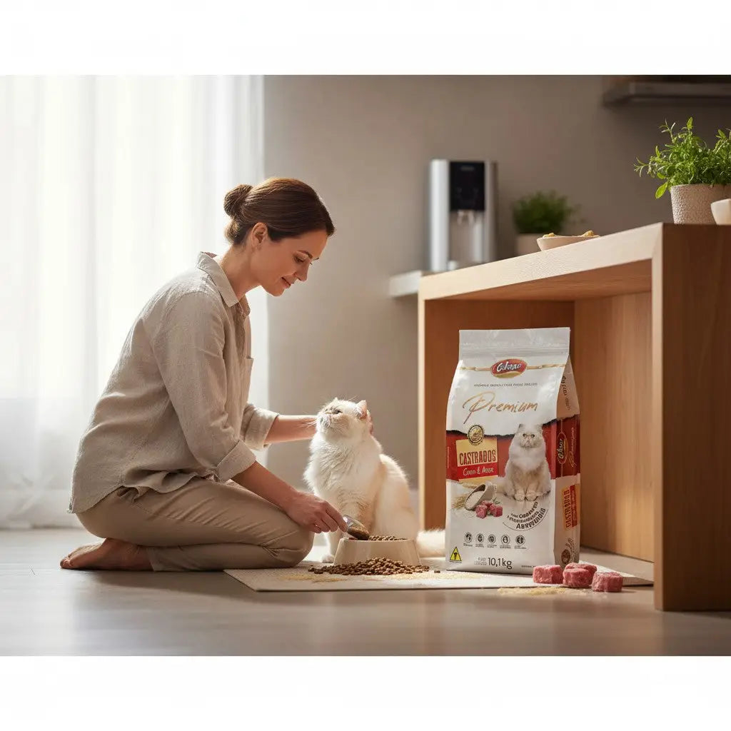 Ração Gato Castrado Super Premium Carne e Arroz 10 Kg Caprili Shop - para Gatos