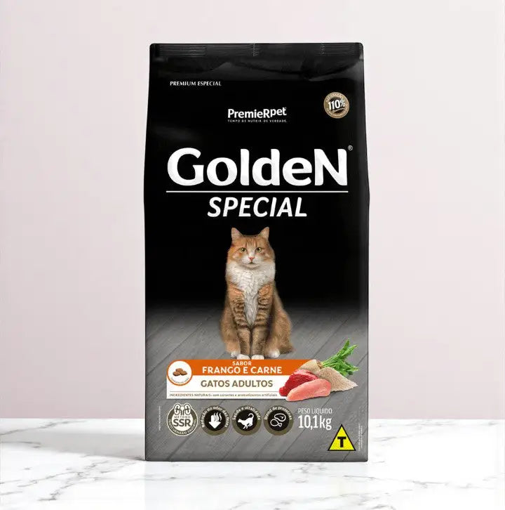 Ração Golden Special Gatos Castrados e Adultos - 10,1 Kg | Caprili Shop - para - Gato Adulto Frango Carne