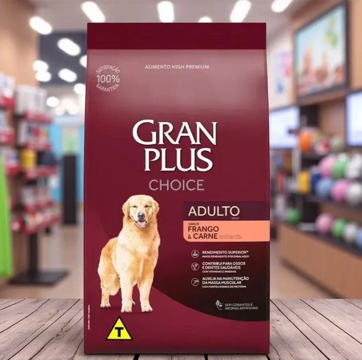 Ração GranPlus Choice Cães Adultos 15 Kg - Nutrição Balanceada | Caprili Shop - Para Cachorro