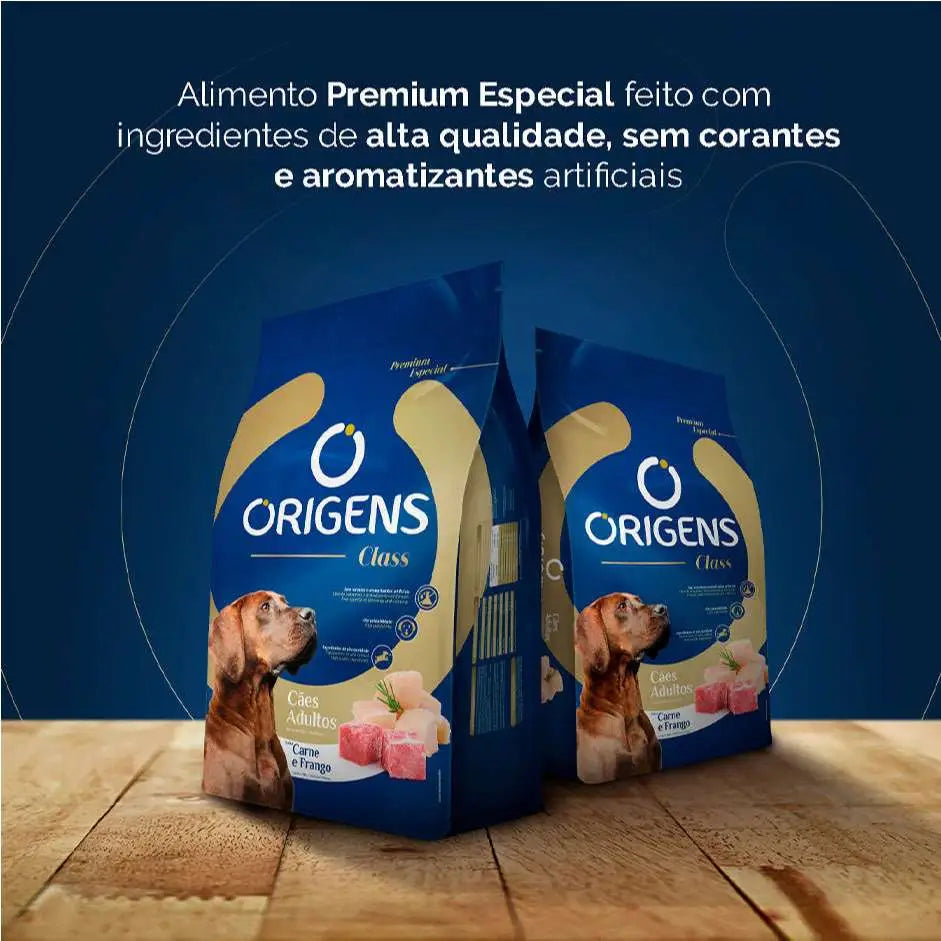 Ração Origens Class Cães Adultos Carne e Frango 15 Kg | Caprili Shop - Para Cachorro - 15kg