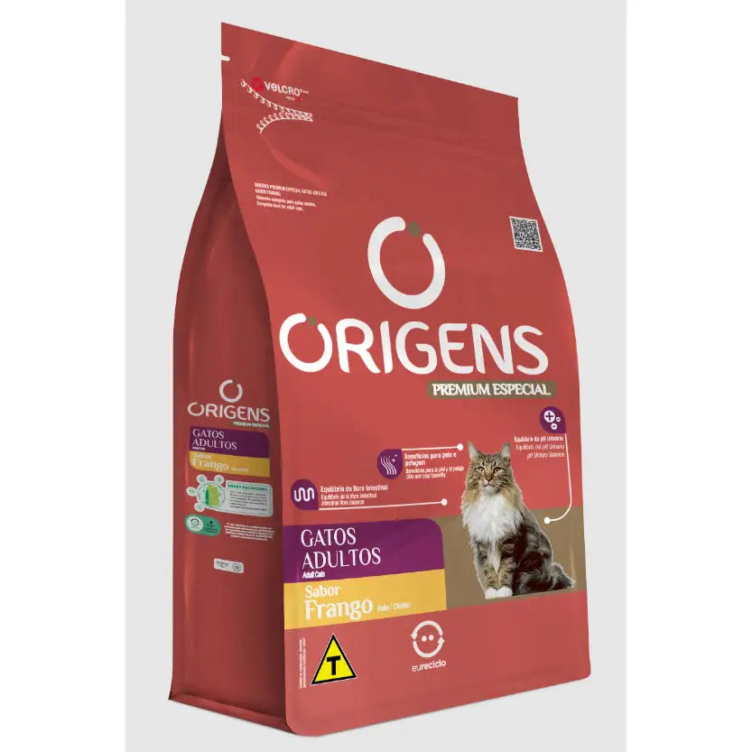 Ração Origens Gatos Adultos - Frango e Vitaminas para Pelagem Brilhante | Caprili Shop