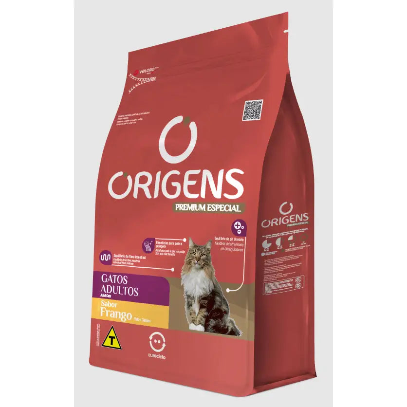 Ração Origens Gatos Adultos - Frango e Vitaminas para Pelagem Brilhante | Caprili Shop