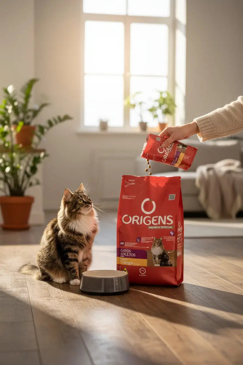 Ração Origens Gatos Adultos - Frango e Vitaminas para Pelagem Brilhante | Caprili Shop
