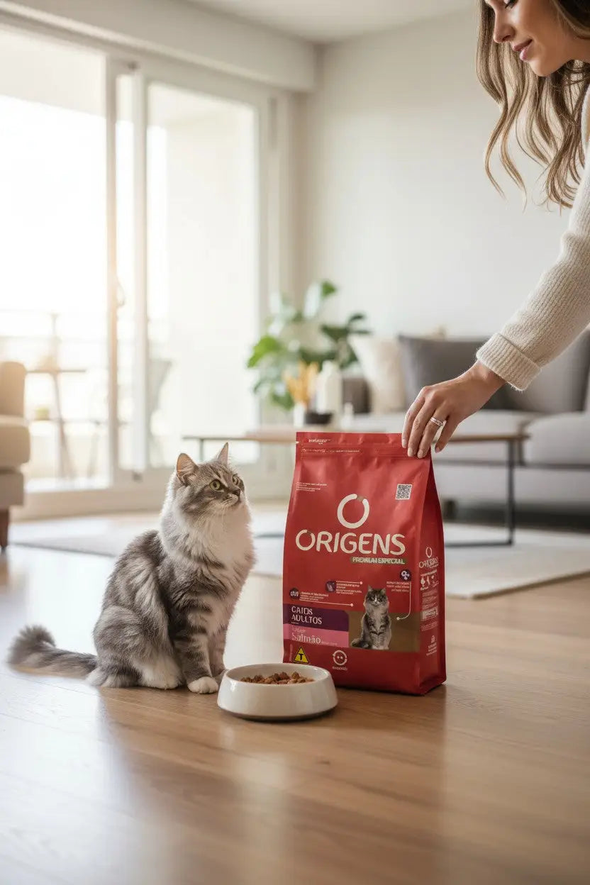 Ração Origens Gatos Adultos - Nutrição de Alta Qualidade - Sabor Salmão | Caprili Shop