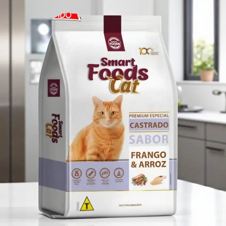 Ração Smart Foods Cat para Gatos Castrados - 10,1 Kg - Frango e Arroz | Caprili Shop