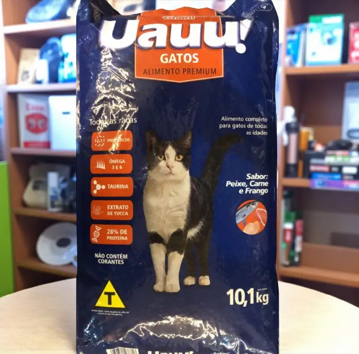 Ração Uauu Premium Gatos -Sabor Peixe Frango Carne | Caprili Shop
