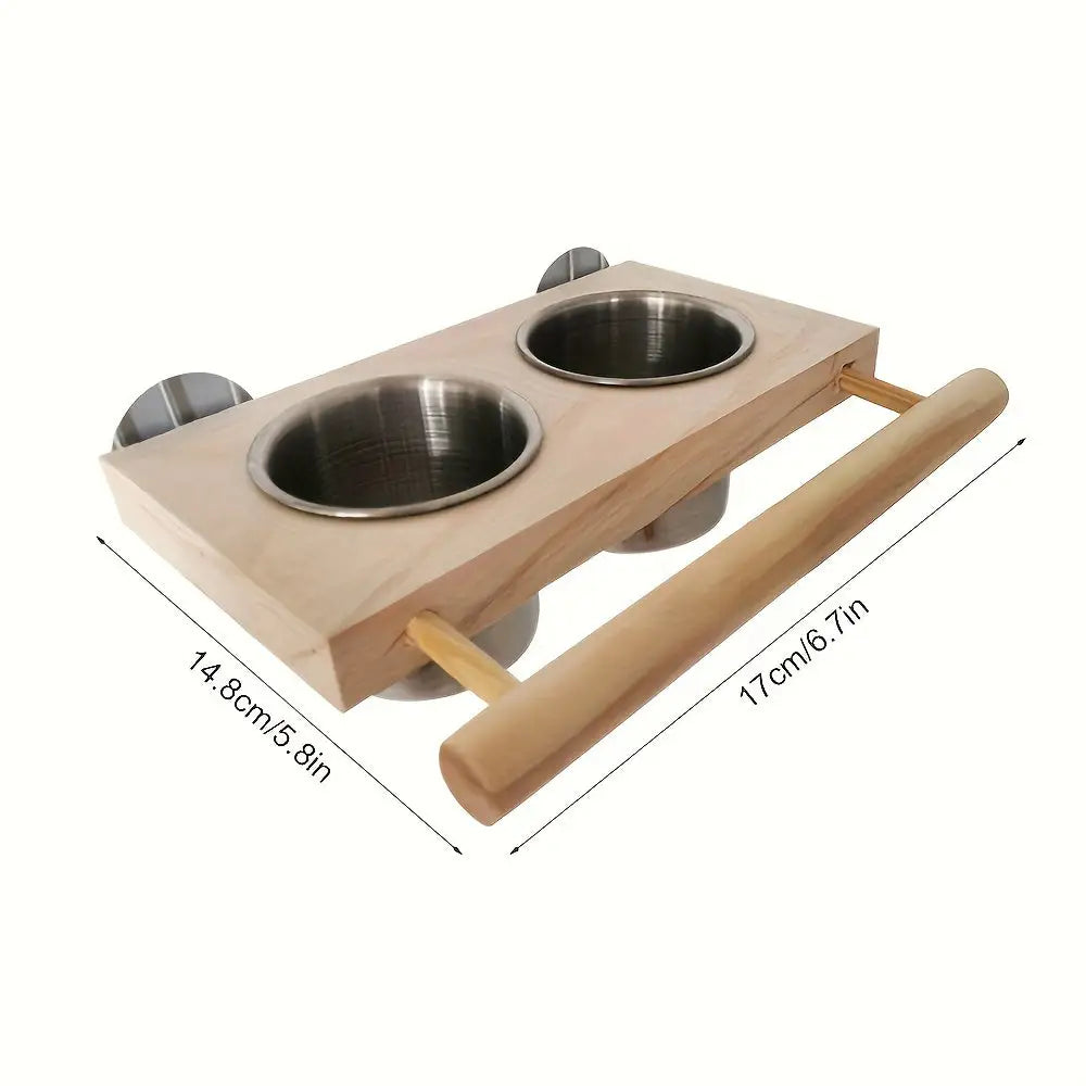 Recipientes Alimentação Pássaros Inox Duplo + Suporte Resistente | Caprioli Shop Comedouro e Bebedouro Cor Aleatória