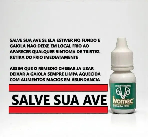 Remédio Para Pássaros Ivomec Original - Controle de Parasitas e Vermífugo | Caprili Shop - medicamento para passaro