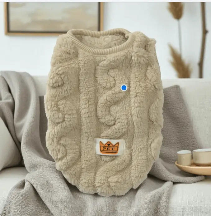 Suéter Fleece Elegante para Pets Conforto e Estilo | Caprioli Inter roupa gato Khaki / M