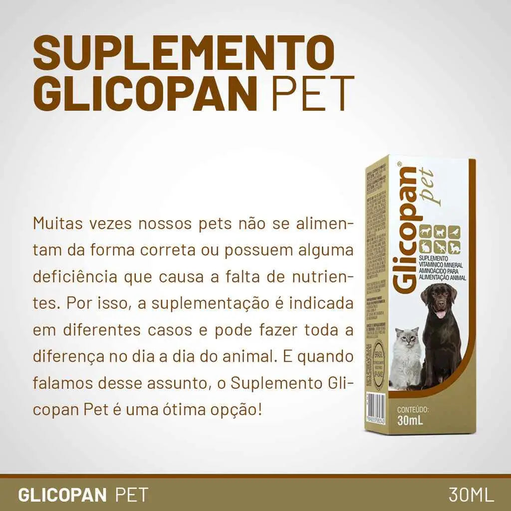 Suplemento Glicopan Pet 30ml Vetnil Vitaminas Aminoácidos Apetite l Caprioli Shop medicamentos para cachorro